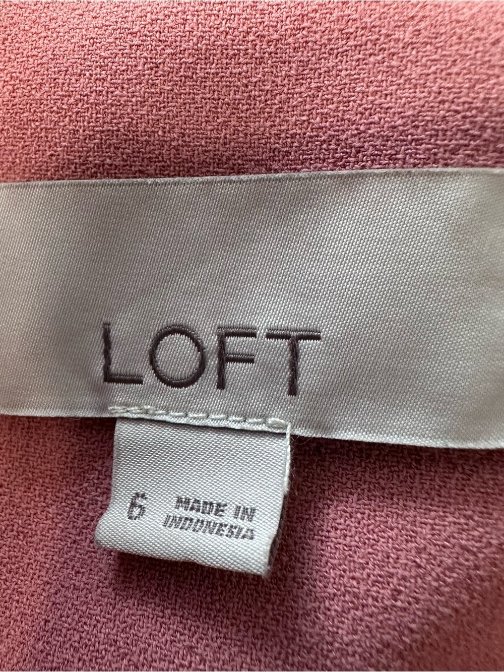 LOFT Pink Blush Open-Front Blazer Women’s 6 Bohemian 3/4 Sleeves Flap Pockets - Picture 9 of 14